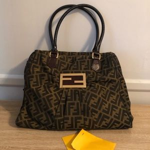 Fendi Mia zucca canvas shoulder bag